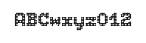 7×9英文点阵字体 ddL79BA0216