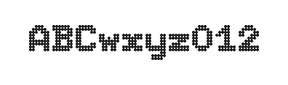 7×9英文点阵字体 ddL79BA1804