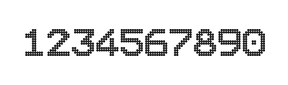 10×12数字点阵字体 ddN1012AA1598