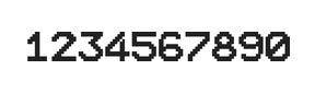 10×12数字点阵字体 ddN1012AB0177