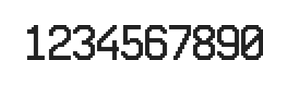 10×16数字点阵字体 ddN1016AB0738