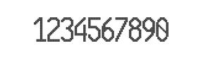 10×20数字点阵字体 ddN1020AA0016