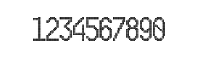 10×20数字点阵字体 ddN1020AA0232