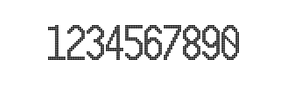 10×20数字点阵字体 ddN1020AA0553