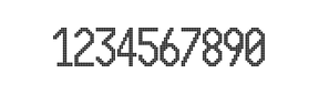 10×20数字点阵字体 ddN1020AA1043