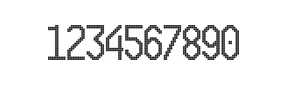 10×20数字点阵字体 ddN1020AA1107