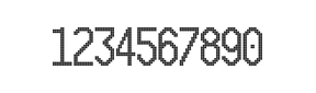 10×20数字点阵字体 ddN1020AA1186
