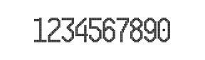 10×20数字点阵字体 ddN1020AA1492