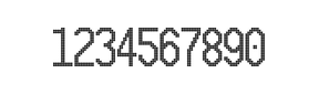 10×20数字点阵字体 ddN1020AA1502