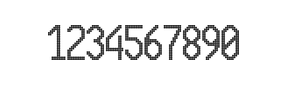 10×20数字点阵字体 ddN1020AA1521