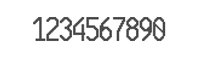 10×20数字点阵字体 ddN1020AA1656