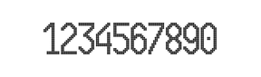 10×20数字点阵字体 ddN1020AA1962