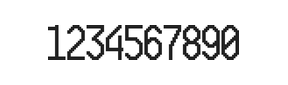 10×20数字点阵字体 ddN1020AB0392