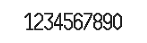 10×20数字点阵字体 ddN1020AB0539