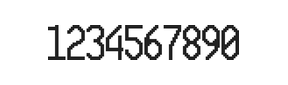 10×20数字点阵字体 ddN1020AB0697
