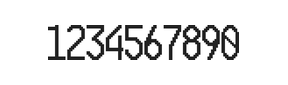 10×20数字点阵字体 ddN1020AB0952