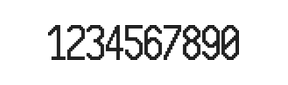 10×20数字点阵字体 ddN1020AB1404