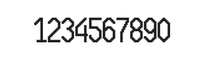 10×20数字点阵字体 ddN1020AB1409