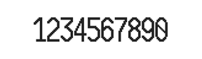 10×20数字点阵字体 ddN1020AB1637