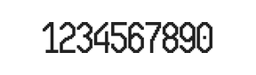 10×20数字点阵字体 ddN1020AB1648
