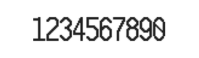 10×20数字点阵字体 ddN1020AB1675