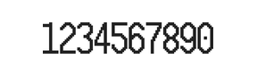 10×20数字点阵字体 ddN1020AB1722