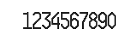 10×20数字点阵字体 ddN1020AB1937