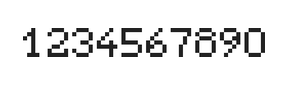 5×7数字点阵字体 ddN57AB1274