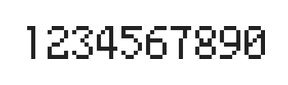 5×8数字点阵字体 ddN58AB0796