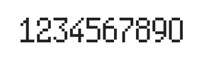 5×9数字点阵字体 ddN59AB1230