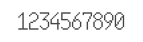 7×13数字点阵字体 ddN713AA0017