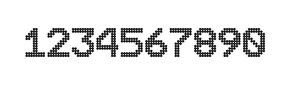 9×12数字点阵字体 ddN912AA0168