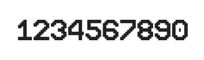 9×12数字点阵字体 ddN912AB1750